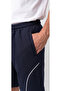 Men's Navy Blue Color Front-Pleated Shorts with Front Zipper Pockets and Back Pockets - 7