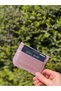 Pırıltı 5-Compartment Zipper Detailed Glittery Pink Women's Card Holder