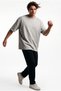 Unisex Gray Crew Neck 100% Cotton Premium Quality Oversize T-Shirt (T-Shirt) - 5