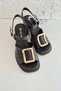 Harmon Genuine Leather Ankle Strap Buckle Detailed Thick Heeled Shoes - 5