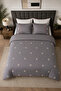 Cuadro 100% Cotton, Embroidered Double Duvet Cover Set 6 Pieces Anthracite Gray Geometric Embroidered Dowry Premium Set - 2