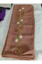 Elegant Flower Pattern Embroidered Crepe Fabric Prayer Cover, Dowry Mevlit Headscarf Without Needlework - 3