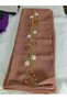 Elegant Flower Pattern Embroidered Crepe Fabric Prayer Cover, Dowry Mevlit Headscarf Without Needlework - 4