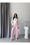 Pink Pleated Palazzo Trousers with Pockets - 5