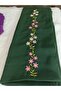 Elegant Flower Pattern Embroidered Crepe Fabric Prayer Cover, Dowry Mevlit Headscarf Without Needlework - 4
