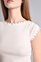 Fitted Kayık Collar Ribbed Camisole Short Sleeve T-Shirt H1193Ax26Sp - 4