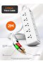 10 Way 2M 6 USB Power Extension Cord Surge Protector Strip Heavy Duty Universal Electrical Socket 3 USB-C, 3 USB-A PD 33W Max (2M) - 6