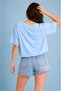 Crew Neck Crop T-Shirt with Pocket Detail - 3
