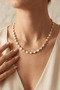 Women's Pink Beaded and Dorica Ball Necklace - 3