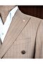 Slim Fit Double-Breasted Pointed Lapel Flap Pocket Striped Men's Suit Mink T20142-26 - 4