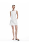 Lined Cotton Embroidered Scallop Detailed Sleeveless Crew Neck Mini Dress - 2