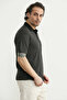 Textured Polo Collar Pocket T-Shirt - Black - 4