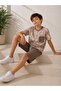 Boy's Short-Sleeved Patterned Summer Shorts and T-Shirt Set with Pocket Detail - 3