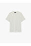 Regular Fit Viscose Blended Short Sleeve Crew Neck Basic T-Shirt - 4
