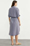 Short Sleeve Crepe Shirt Dress - Gray - 6