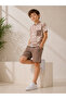 Boy's Short-Sleeved Patterned Summer Shorts and T-Shirt Set with Pocket Detail - 2