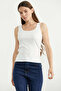 Thick Strap Cotton Ribbed Basic Undershirt - Ecru - 3