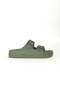 Men's Buckle Detailed Khaki Eva Beach Slippers 23702