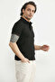 Polo Collar Buttoned T-Shirt - Black - 3