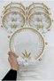White Bridal Bridesmaid Tambourine, Decorated with Shiny Stones, Flowers and Sparkling Sequins, Wedding Henna Night Bride Circumcision Party Event 1 Piece