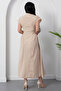 Shirt Collar Buttoned Belted Dress Grs3953 - 7