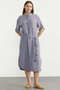 Short Sleeve Crepe Shirt Dress - Gray
