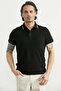 Regular Fit Polo Neck T-Shirt - Black