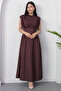High Neck Tie-Back Polka Dot Dress Grs3945 - 6