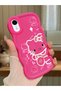iPhone Xr Compatible Shockproof Simple Red Silicone Phone Case Hello Kitty Pattern