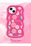iPhone 14 Plus Compatible Shockproof Simple Red Silicone Phone Case Cover Flower Pattern - 2
