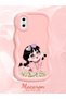 iPhone XS Compatible Shockproof Simple Pink Silicone Phone Case Cute Girl Pattern - 2