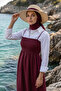 Long Strap Cotton Unlined Summer Dress - 4