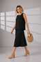 Buttoned Sleeveless Blouse/Elastic Waist Skirt Aerobin Set - 2