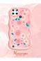 Realme C21Y Compatible Shockproof Simple Pink Silicone Phone Case Cover Flower Pattern - 2