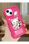 حافظة هاتف من السيليكون الأحمر البسيط المقاوم للصدمات متوافقة مع هاتف iPhone 14 بنمط Hello Kitty