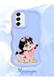 Samsung Galaxy S21 Fe Compatible Shockproof Simple Blue Silicone Phone Case Cute Girl Pattern - 2