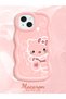 iPhone 14 Compatible Shockproof Simple Pink Silicone Phone Case Hello Kitty Pattern - 2