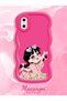iPhone X Compatible Shockproof Simple Red Silicone Phone Case Cute Girl Pattern - 2