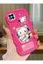 Redmi 9C Compatible Shockproof Simple Red Silicone Phone Case Hello Kitty Pattern