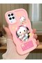 Samsung Galaxy M12 Compatible Shockproof Simple Pink Silicone Phone Case Hello Kitty Pattern