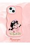 iPhone 14 Compatible Shockproof Simple Pink Silicone Phone Case Cute Girl Pattern - 2
