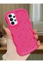 Samsung Galaxy A23 Compatible Shockproof Simple Red Silicone Phone Case Cover Flower Pattern