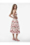 Viscose Fabric Waist-Situated Voluminous Floral Long Flared Skirt - 3