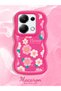 Redmi Note 13 Pro 4g Compatible Shockproof Simple Red Silicone Phone Case Flower Pattern - 2