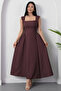 Square Neck Tie Back Polka Dot Dress Grs3950 - 6