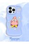 iPhone 13 Pro Max Compatible Shockproof Simple Blue Silicone Phone Case Spongebob Pattern - 2