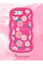 iPhone 8 Plus Compatible Shockproof Simple Red Silicone Phone Case Flowers Pattern - 2