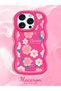 iPhone 14 Pro Compatible Shockproof Simple Red Silicone Phone Case Flower Pattern - 2