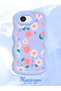 iPhone 17E Compatible Shockproof Simple Blue Silicone Phone Case Flower Pattern - 2