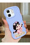 For Infinix Hot 50I Compatible Shockproof Simple Blue Silicone Phone Case Cute Girl Pattern